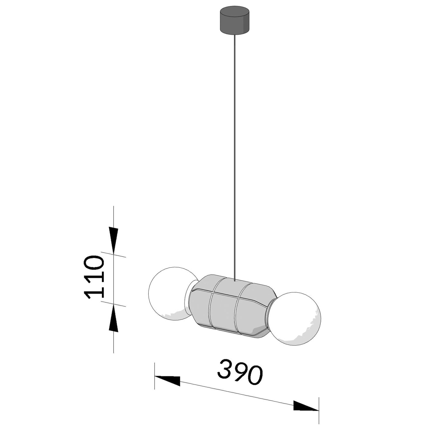 Horizontal Pendant Lamp Navazi - UKRAINIAN PRODUCT DESIGN