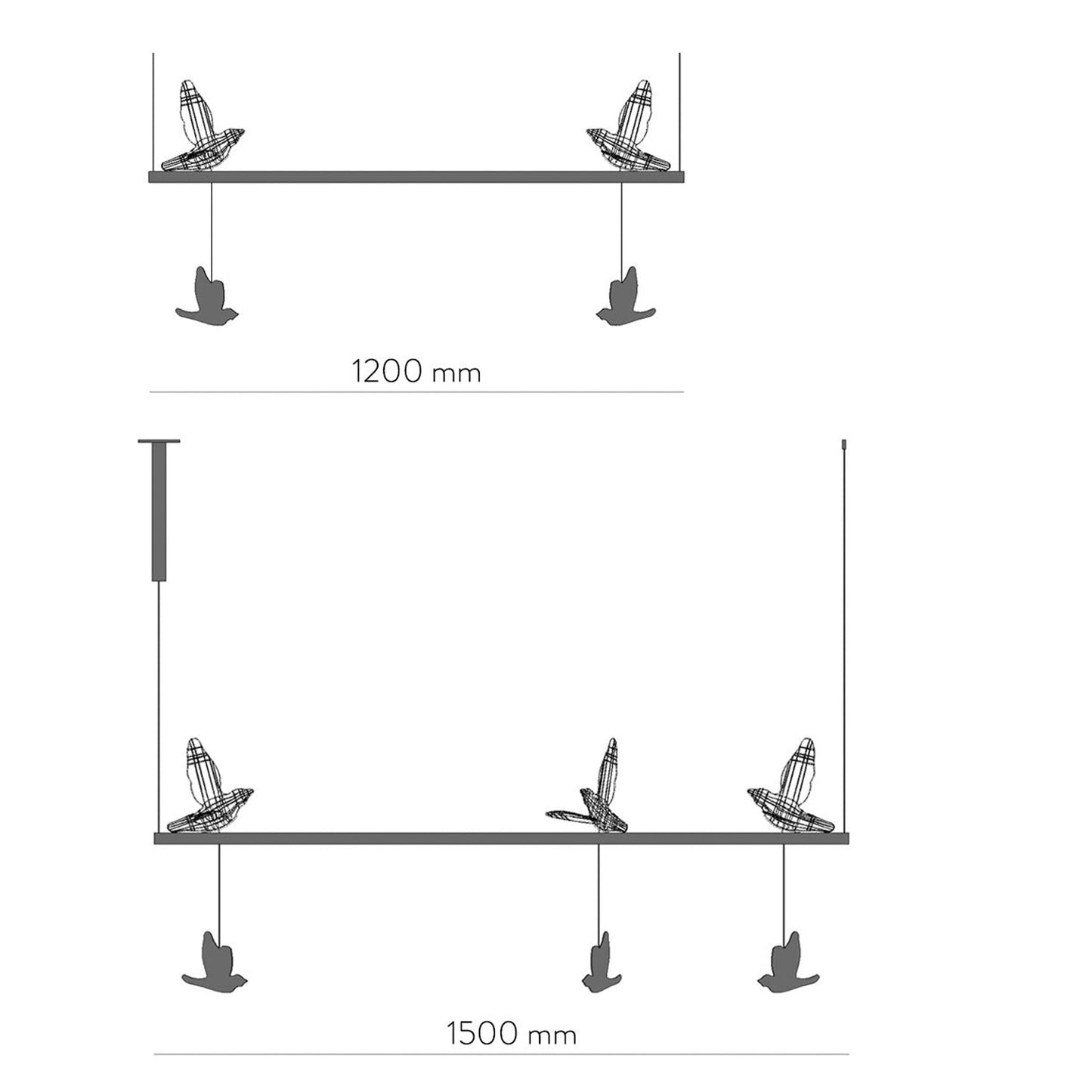Pendant Linear Light Flight Shadows - UKRAINIAN PRODUCT DESIGN