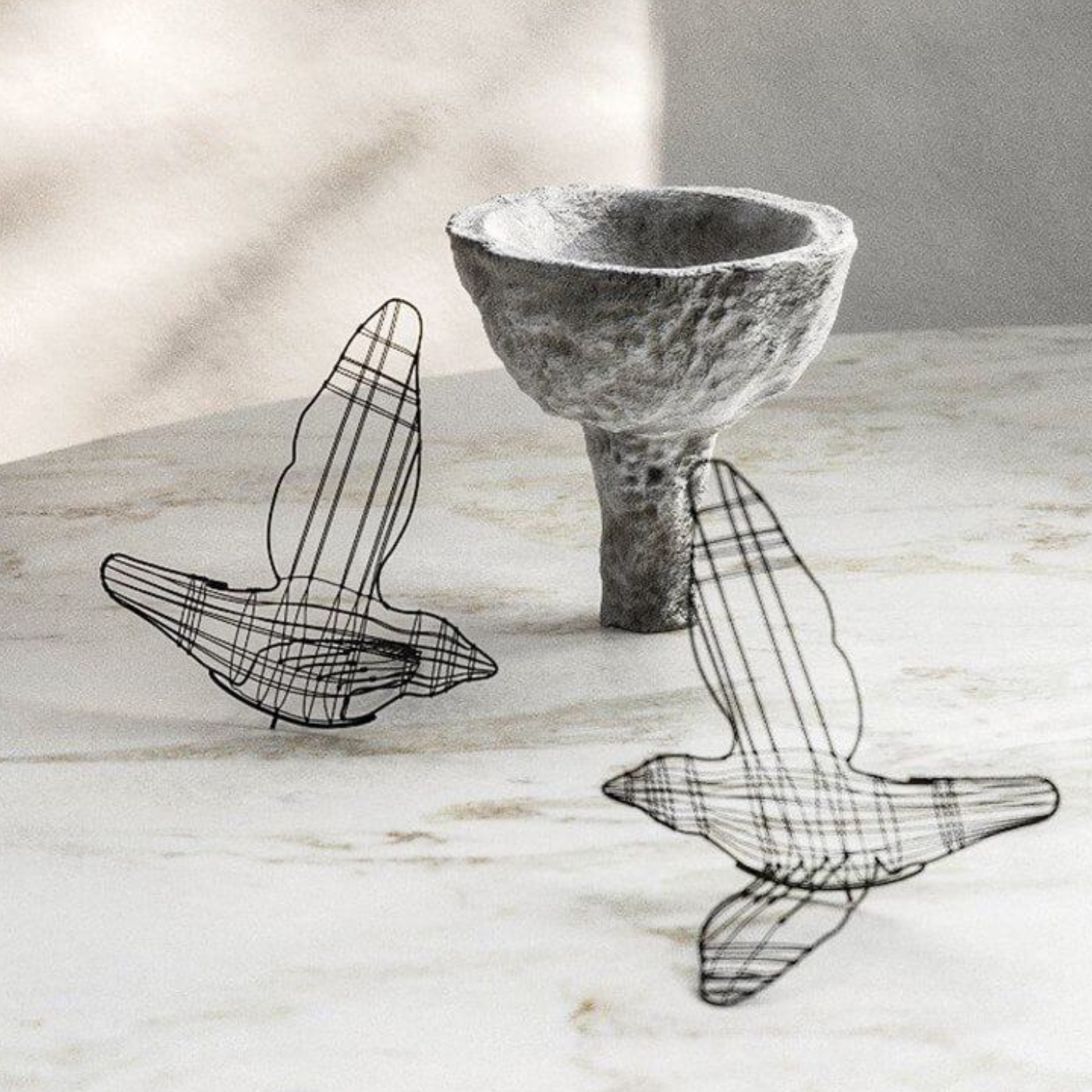 Set of decoration birds Flight Shadows