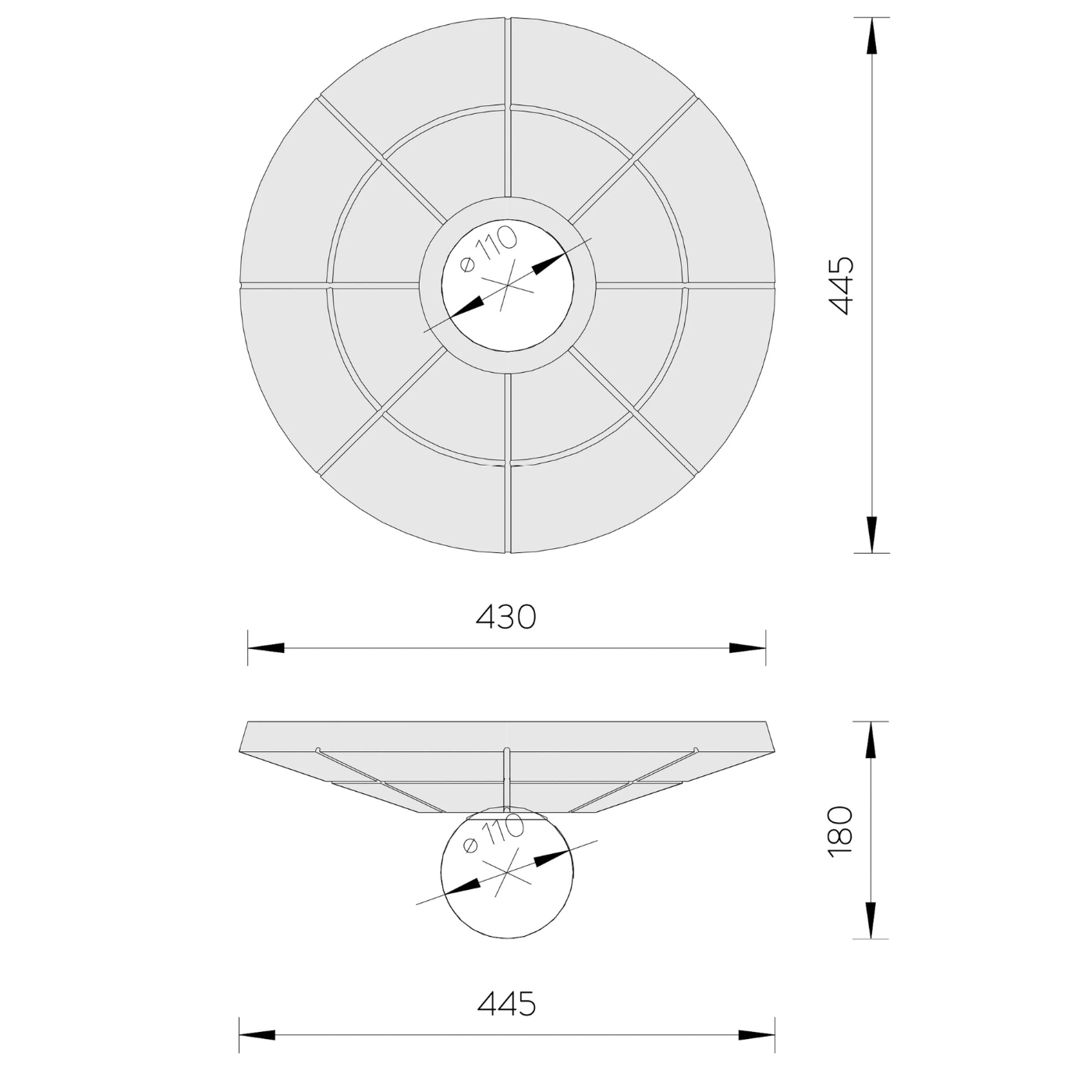 Large Circular Wall Lamp NAVAZI - UKRAINIAN PRODUCT DESIGN