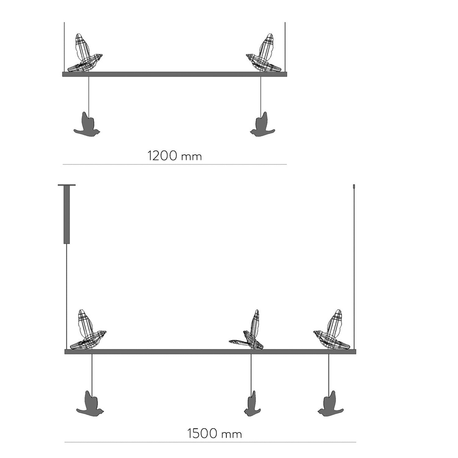 Pendant Linear Light Flight Shadows - UKRAINIAN PRODUCT DESIGN